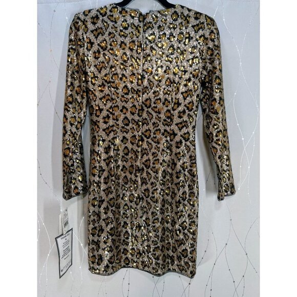 NWT Aidan Mattox Sequined Leopard Print Bodycon Dress $195 - Picture 5 of 7